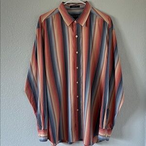 Austin Reed London XL English Fit Stripe Shirt Made in England Cotton